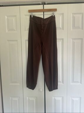 Free People Ribbed Jogger Pants in Brown
